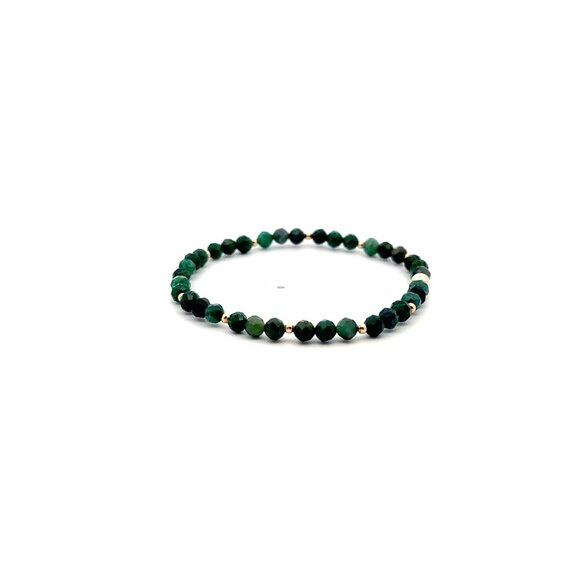 Natural Emerald Gemstones Mini 3.5mm 18K Yellow Gold Charm Bead May Birthstone - Picture 3 of 5